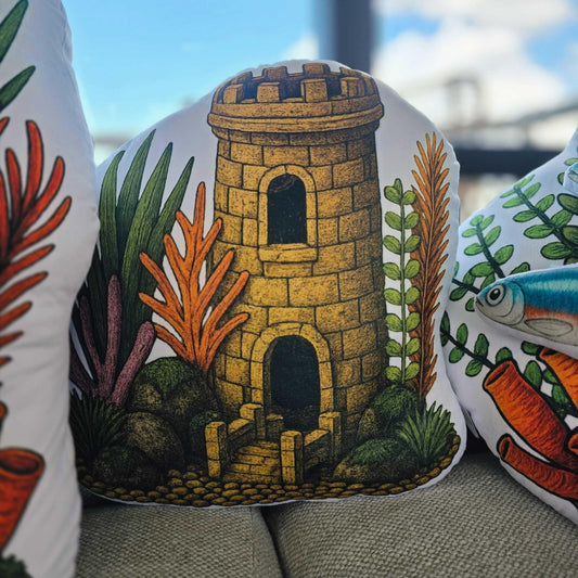 Tower Defence Aquarium Decor Shaped Cushion 35cm | FAWNE - FAWNE