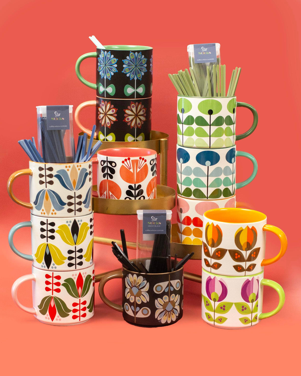 Sunflower Mid-Century Stackable Mug