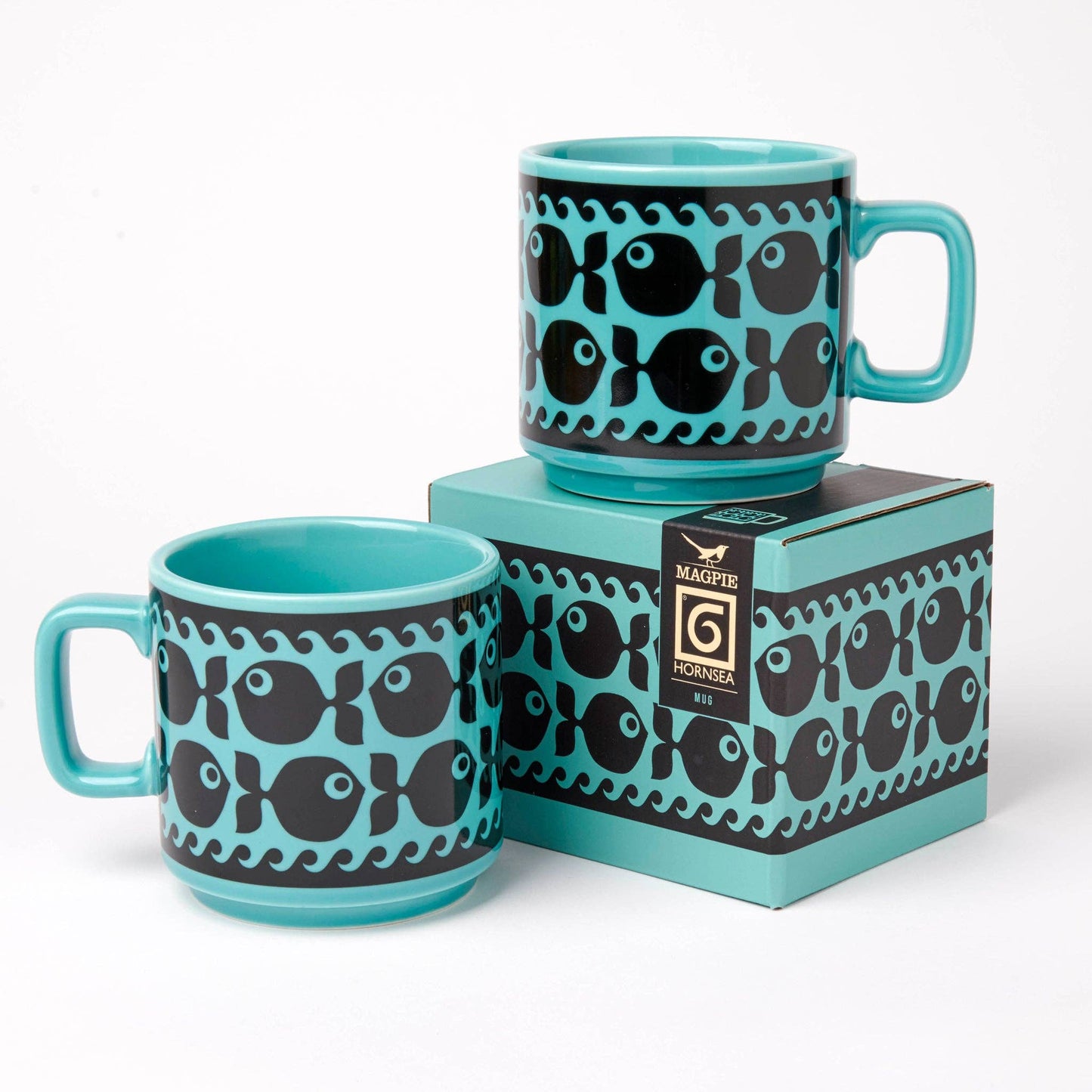 Magpie x Hornsea - Mug - Fish - Teal Blue