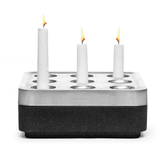 Square Cork Bowl – for 9 Candle – Black Cork – Stumpastaken