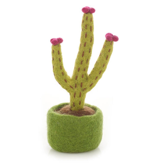 Hedgehog Cactus - Hand Felted -Artificial Plant Decoration - Small