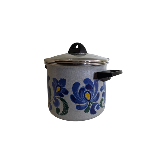 Vintage | Large Enamel Cooking Pot - Made in Italy - Monela - FAWNE