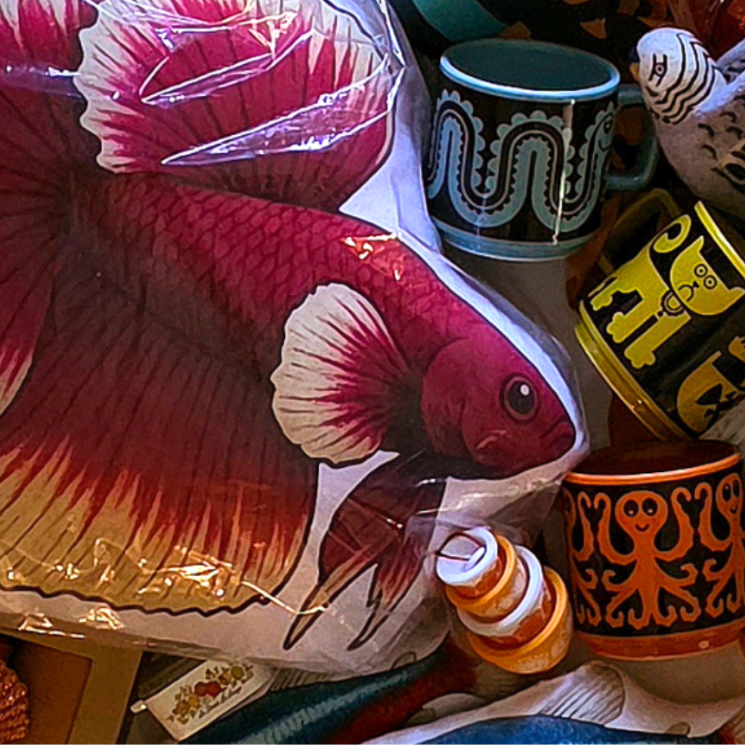 FAWNE Garnet Longfin Betta Fish Cushion - 40cm