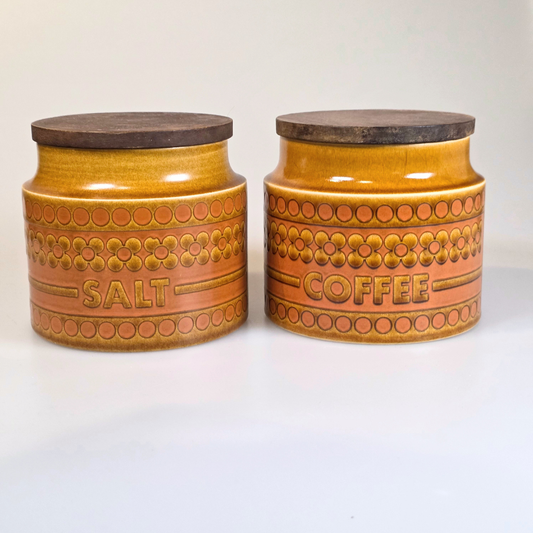 Vintage Hornsea | Small Salt Canister - Saffron - Yellow and Pink