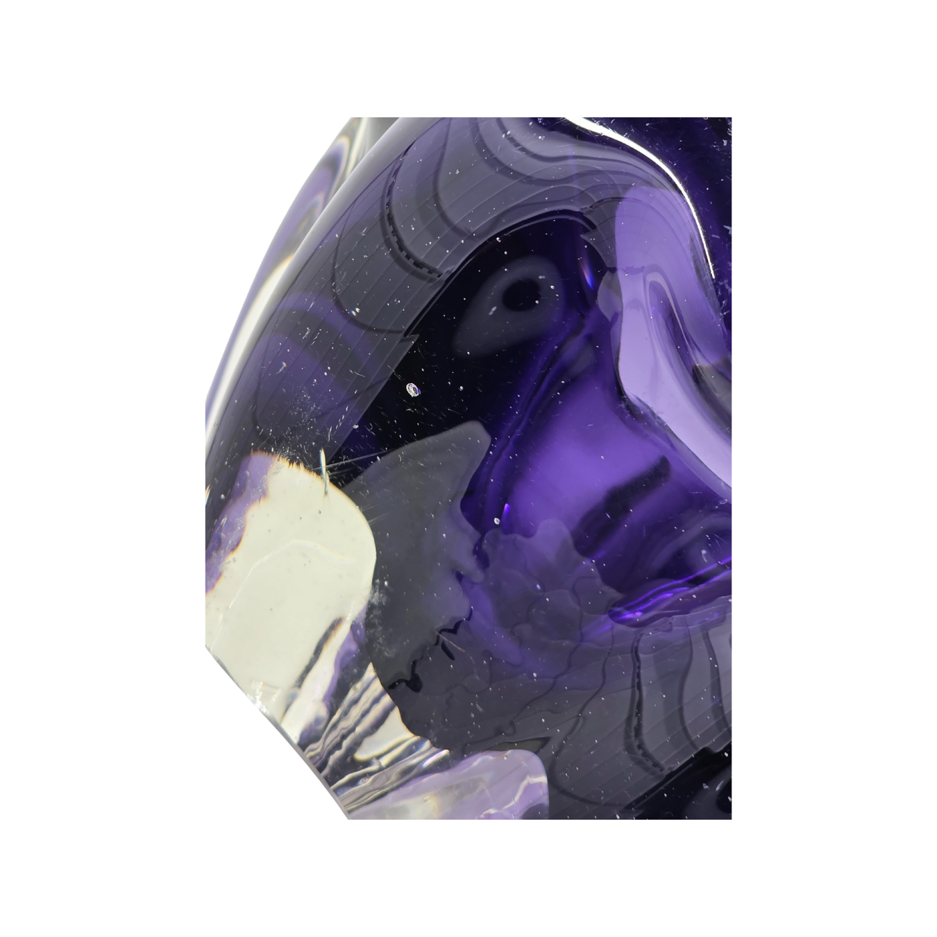 Vintage | Dark Purple & Clear - Art Glass Bowl