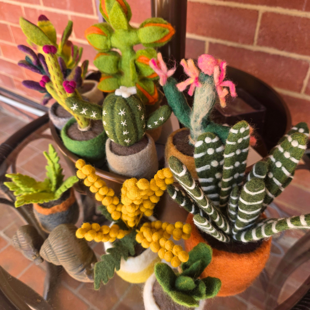 Sunshine Bloom - Hand Felted - Artificial Plant Decoration - Medium