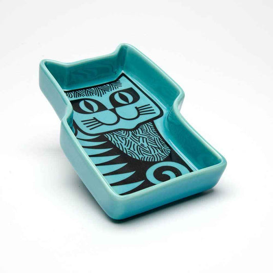Hornsea - Cat Trinket Dish - Teal Blue