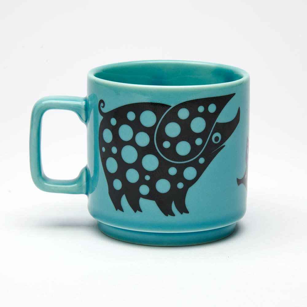 Magpie x Hornsea Piggie Family Mug - Blue Teal