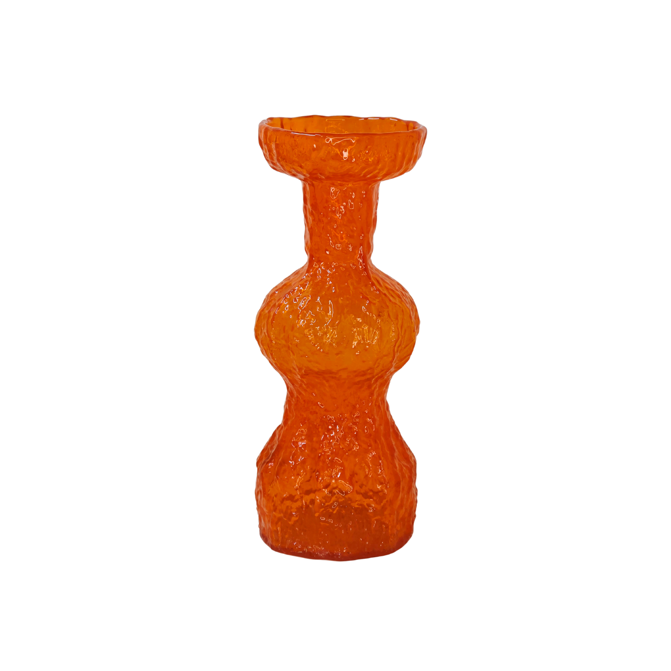 Vintage | Orange - Japanese Bark Glass Vase