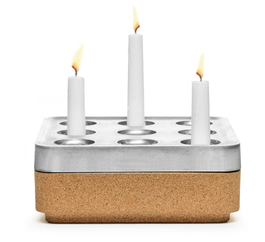 Square Cork Bowl – for 9 Candle – Natural Cork – Stumpastaken