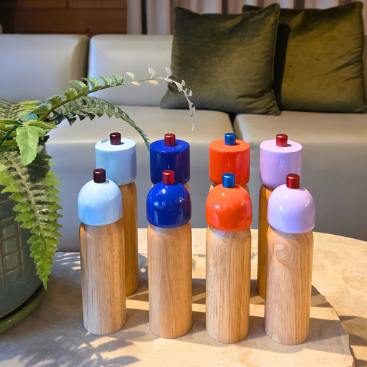 Salt and Pepper Grinder | Lilac & Red | Large