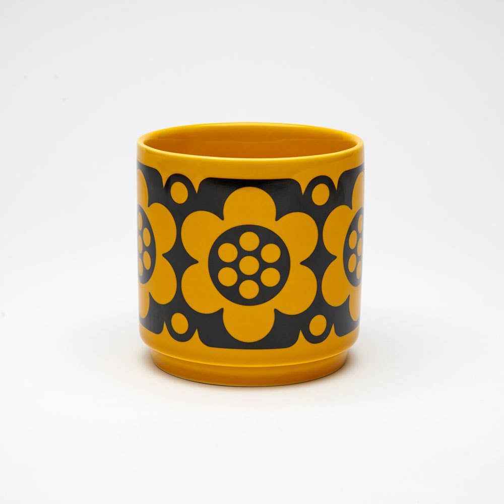 Hornsea - Yellow Plant Pot - Geo Flower - Small