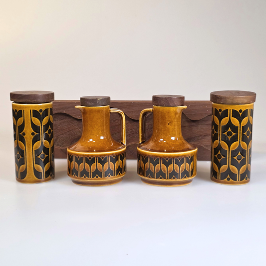 Vintage Hornsea | Heirloom Oil, Vinegar, Salt and Pepper Set - Autumn Brown