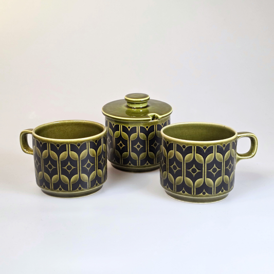 Vintage Hornsea | Short Heirloom Lidded Sugar Bowl - Lakeland Green