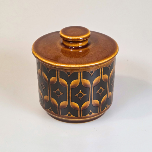 Vintage Hornsea | Short Heirloom Lidded Sugar Bowl - Autumn Brown