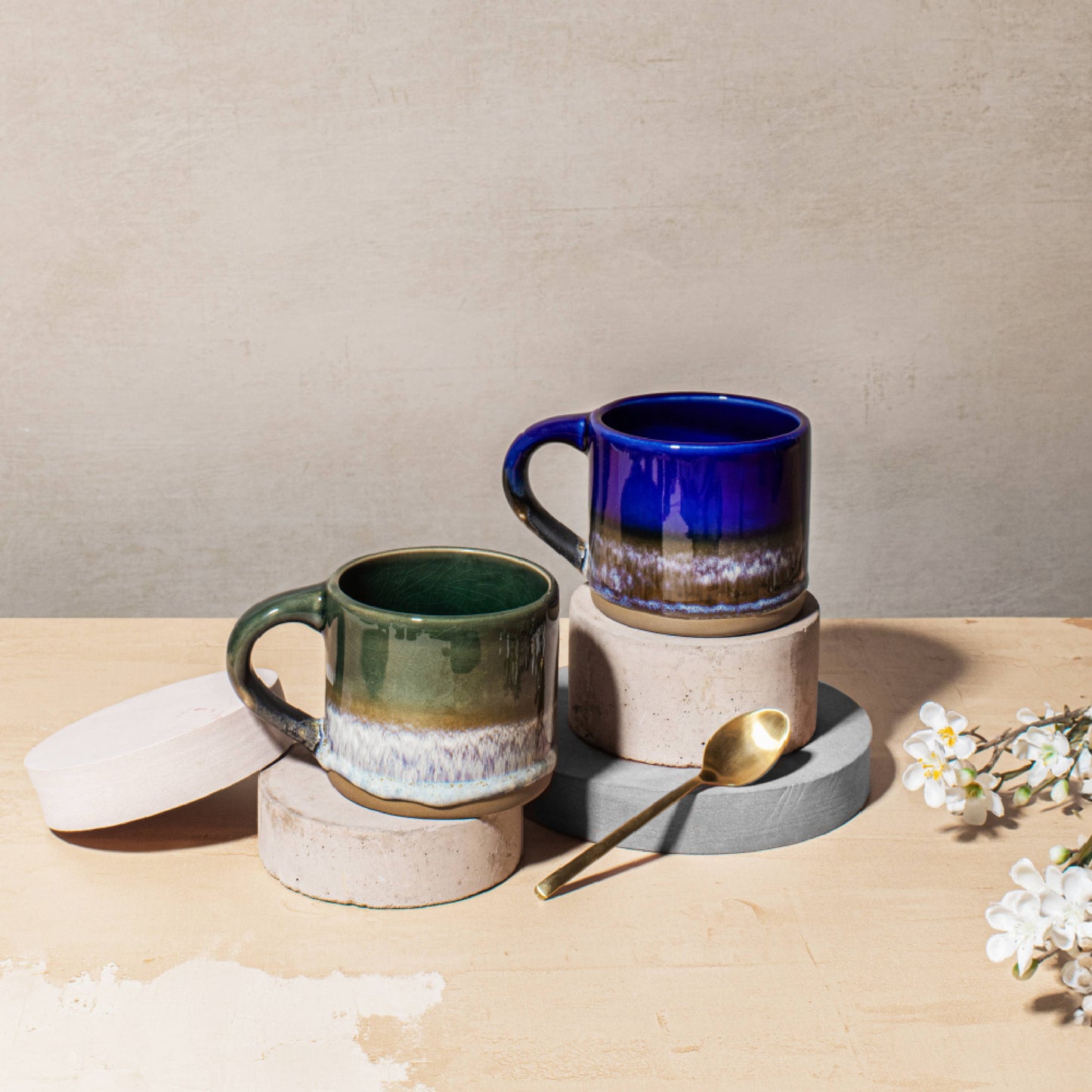 Retro Dip Glazed Mug - Marlowe Olive/Brown 260ml