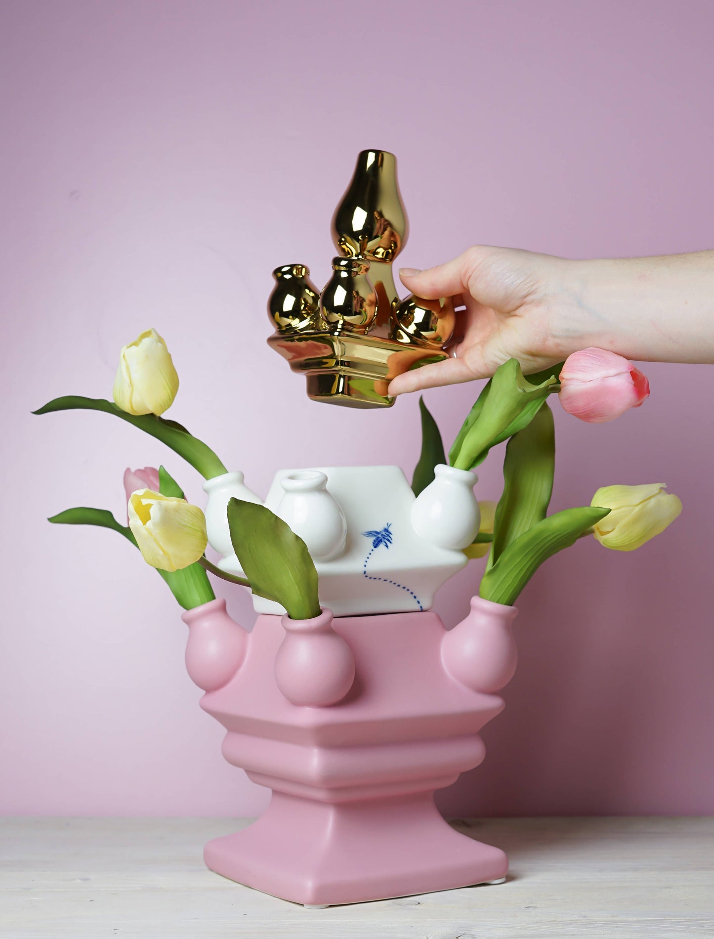 Stack Madness ✦ Build Your Own Vase ✦ Gold Top