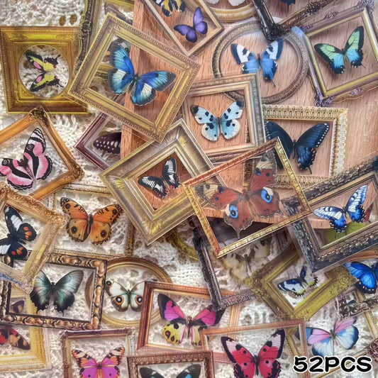Oh My Butterfly - Transparent Vintage Frame Sticker Set - FAWNE