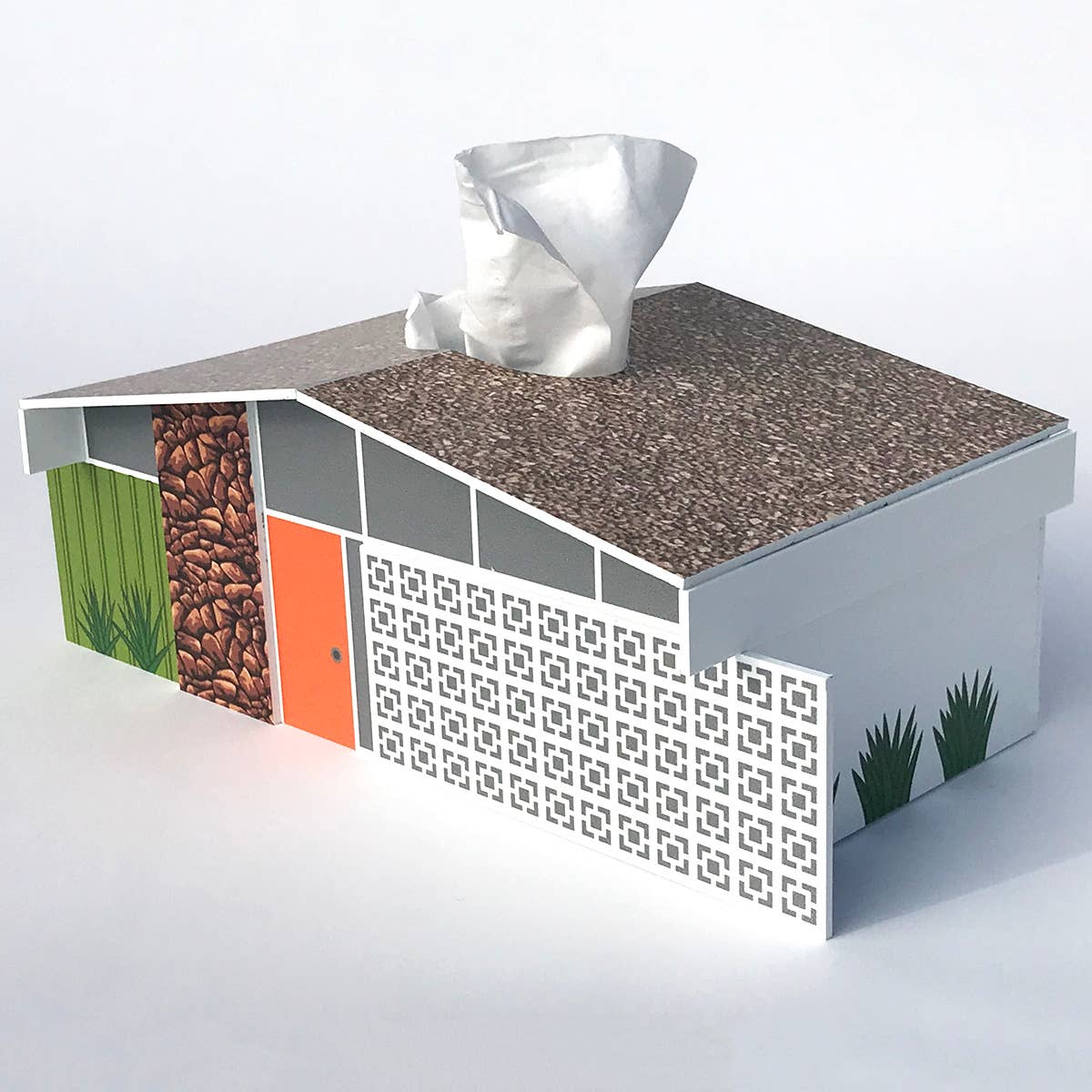 Twin Palms House - Mid-Century Modern Tissue Box Cover