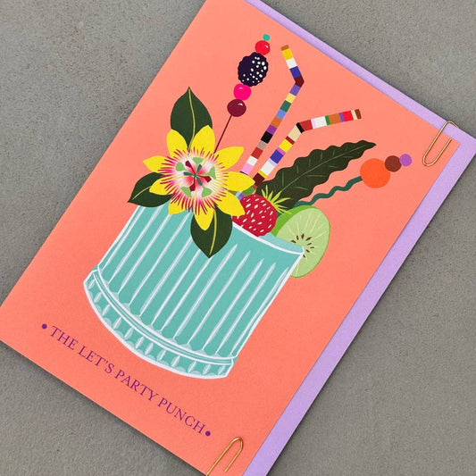 Let's Party Punch Cocktail | Foiled FSC Birthday Greeting Card