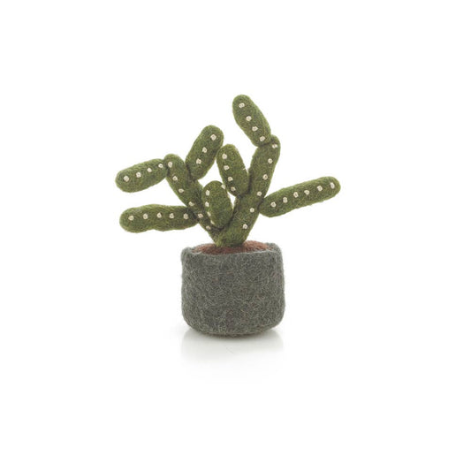 Pencil Cactus - Hand Felted - Artificial Plant Decoration - Small