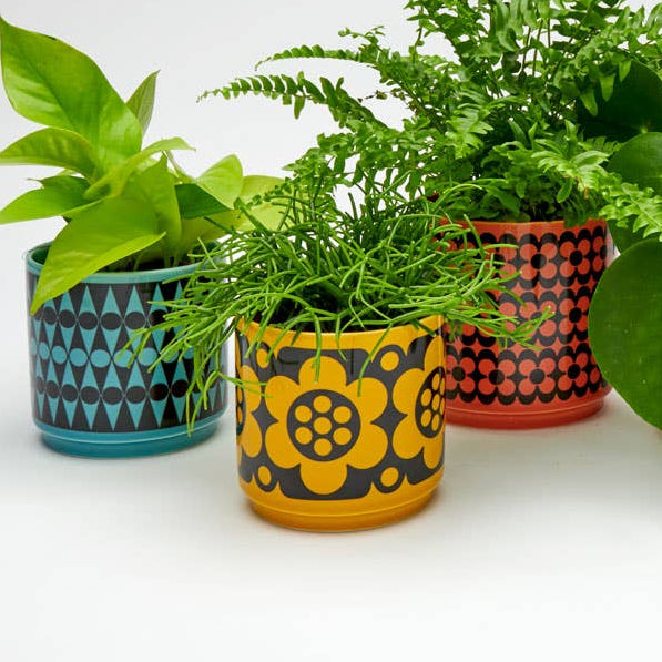 Hornsea - Small Planty - Plant Pot Geo Flower Yellow - FAWNE