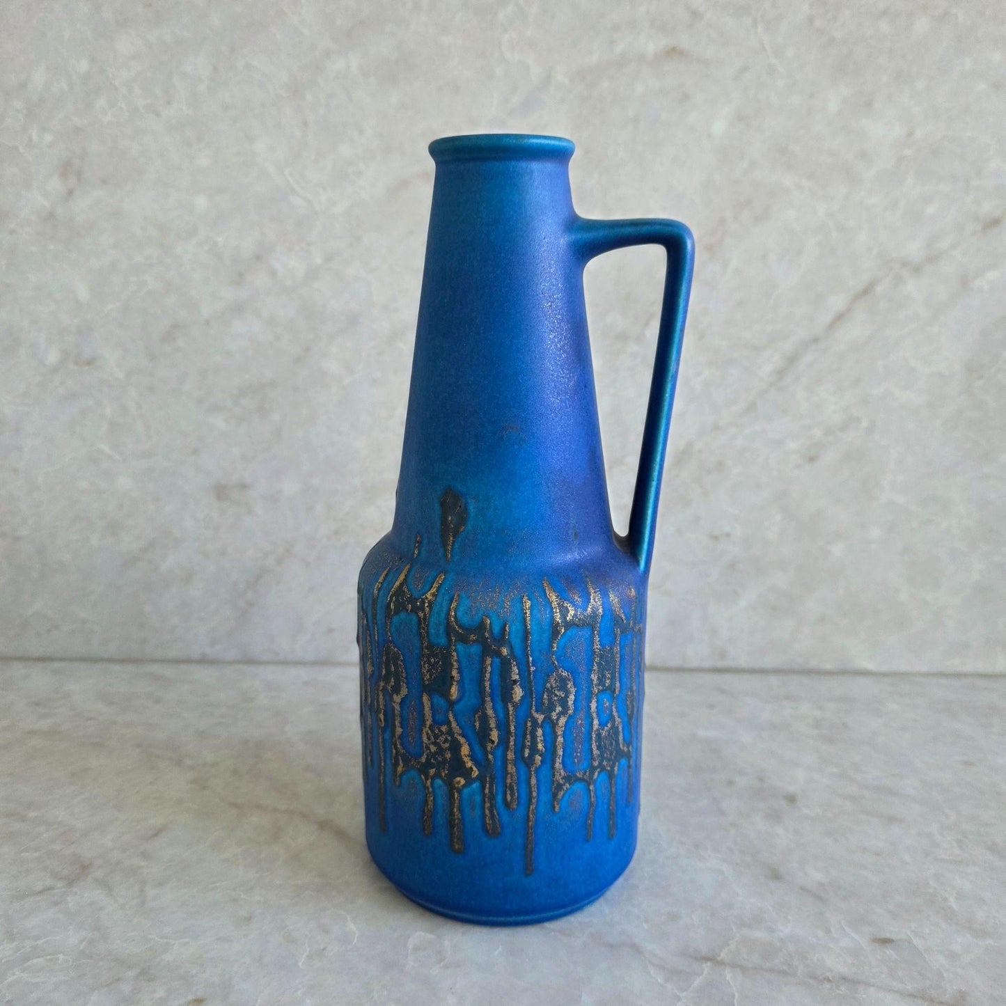 Vintage | Rare Blue Fat Lava - West German Vase | Dumler and Breiden