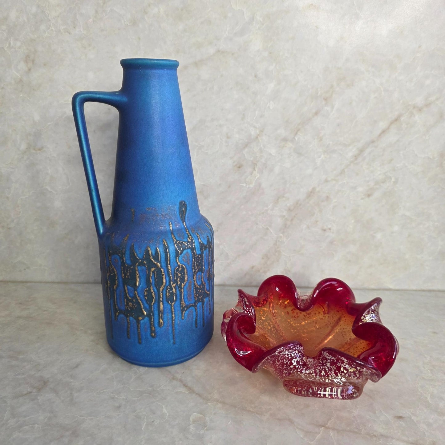 Vintage | Rare Blue Fat Lava - West German Vase | Dumler and Breiden