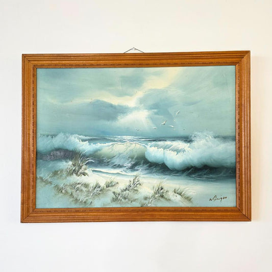 Vintage | Original Art - Ocean Surf - Acrylic Painting