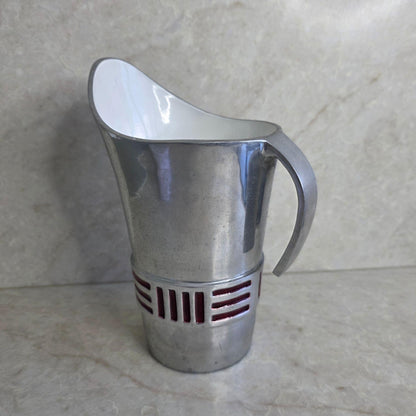 Vintage | Chrome Aluminium and Red - Mid Century Modern - Jug Pitcher - FAWNE