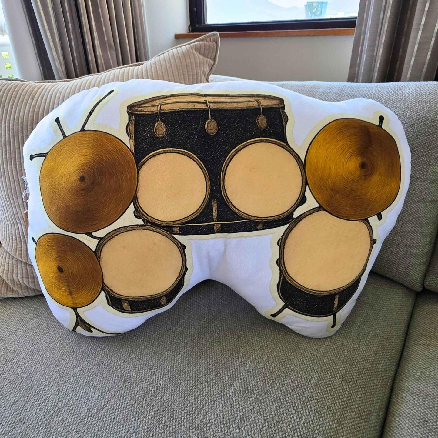 The Setlist Drum Set – Shaped Cushion – with Drumstick Keychain - 70 cm – | FAWNE