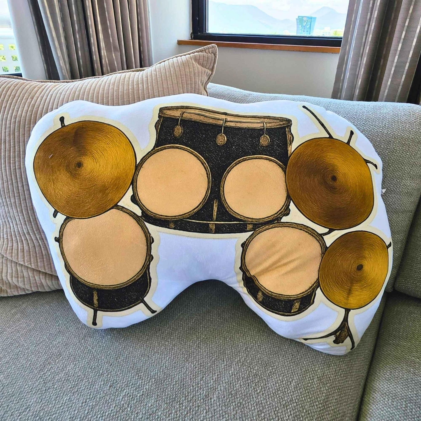 The Setlist Drum Set – Shaped Cushion – with Drumstick Keychain - 70 cm – | FAWNE