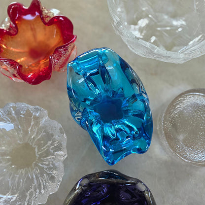 Vintage | Dark Blue & Clear - Art Glass Bowl - FAWNE