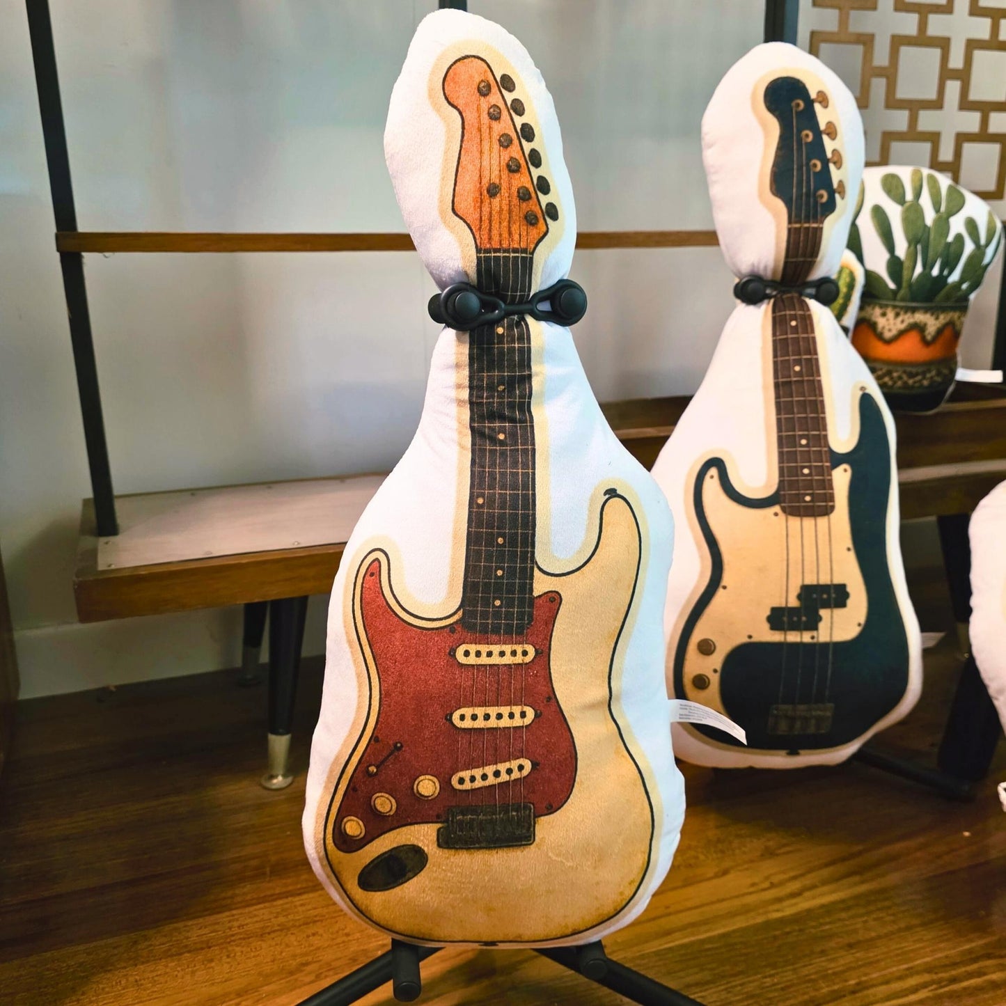 The Setlist Electric Guitar – Shaped Cushion – Orange and Cream - 60 cm | FAWNE