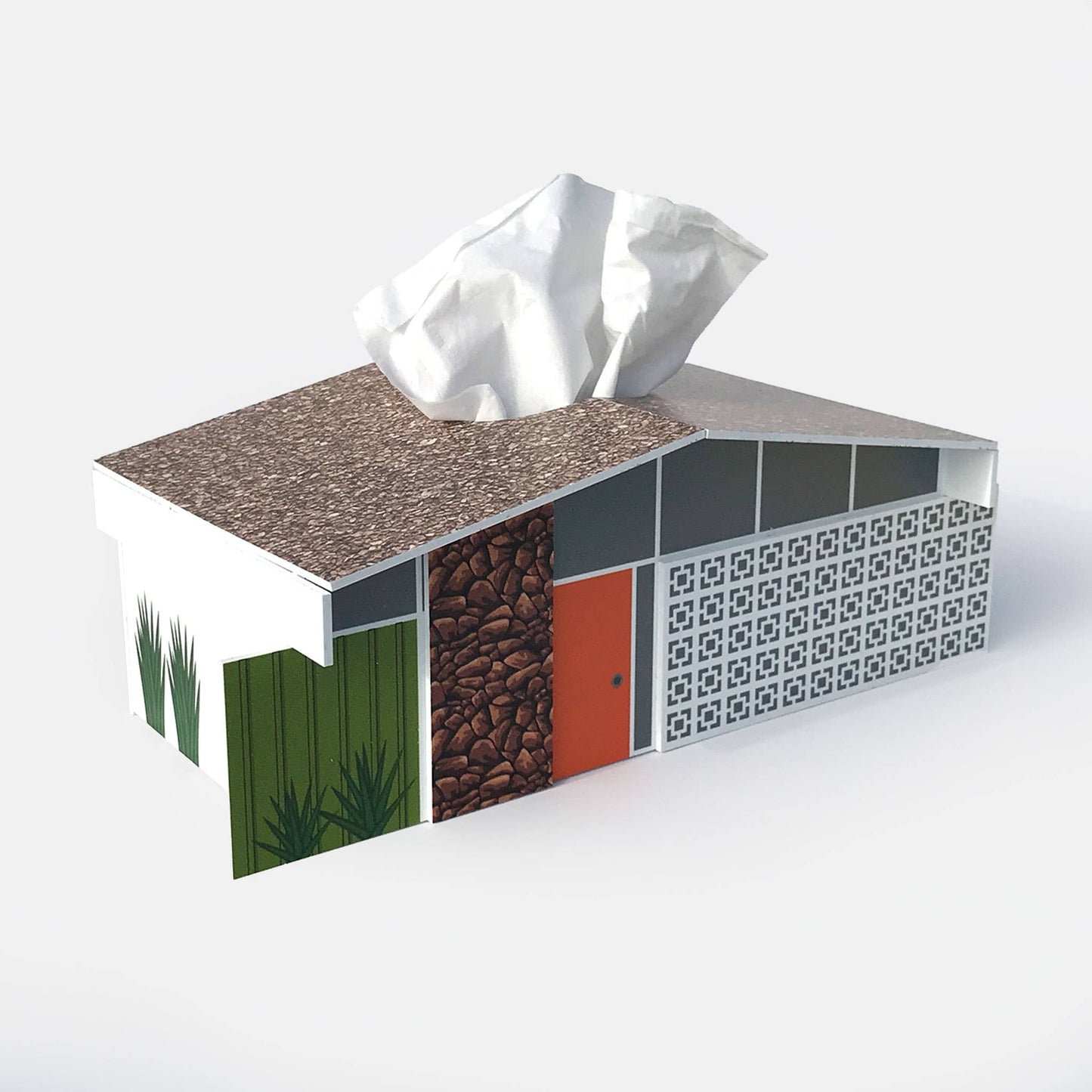 Twin Palms House - Mid-Century Modern Tissue Box Cover