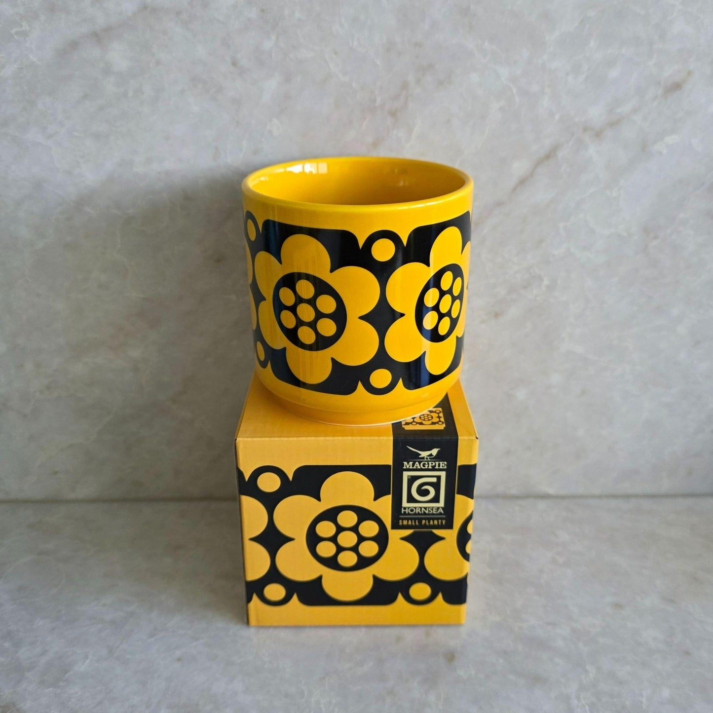Hornsea - Small Planty - Plant Pot Geo Flower Yellow