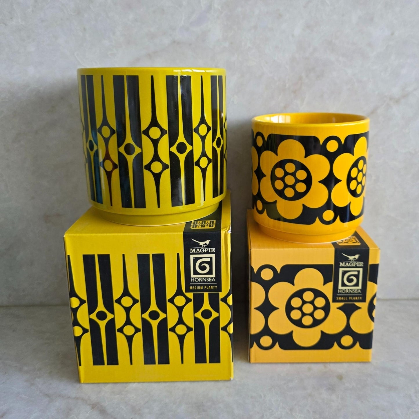 Hornsea - Small Planty - Plant Pot Geo Flower Yellow