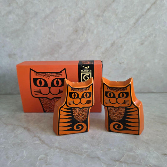 Hornsea - Salt & Pepper Set - Cat Shaped - Orange Cruet