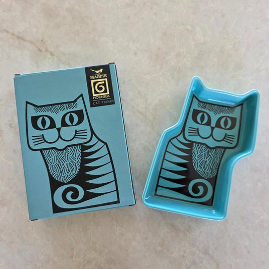 Teal Blue Cat Trinket Dish | Magpie × Hornsea