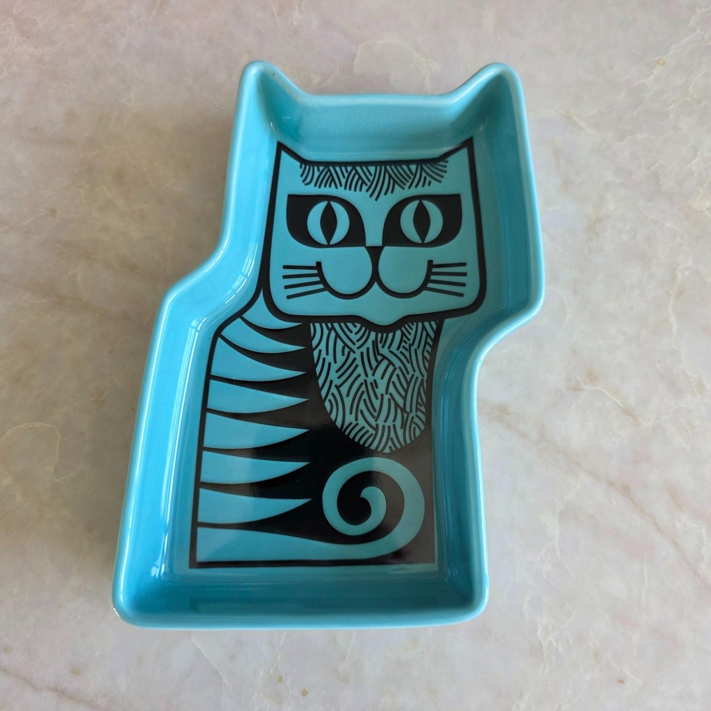 Teal Blue Cat Trinket Dish | Magpie × Hornsea