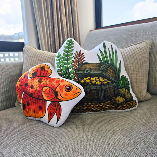 Calico Shortfin Betta Fish-Shaped Cushion 30cm | FAWNE