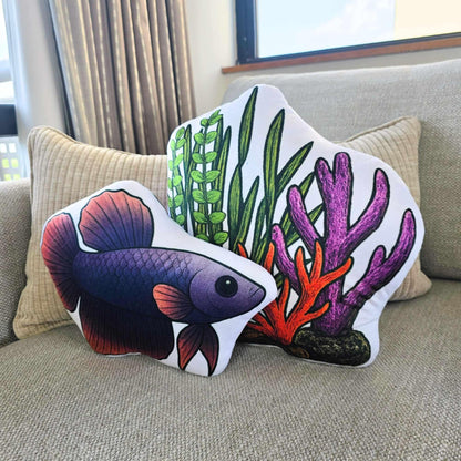 Purple Shortfin Betta Fish-Shaped Cushion 30cm | FAWNE - FAWNE