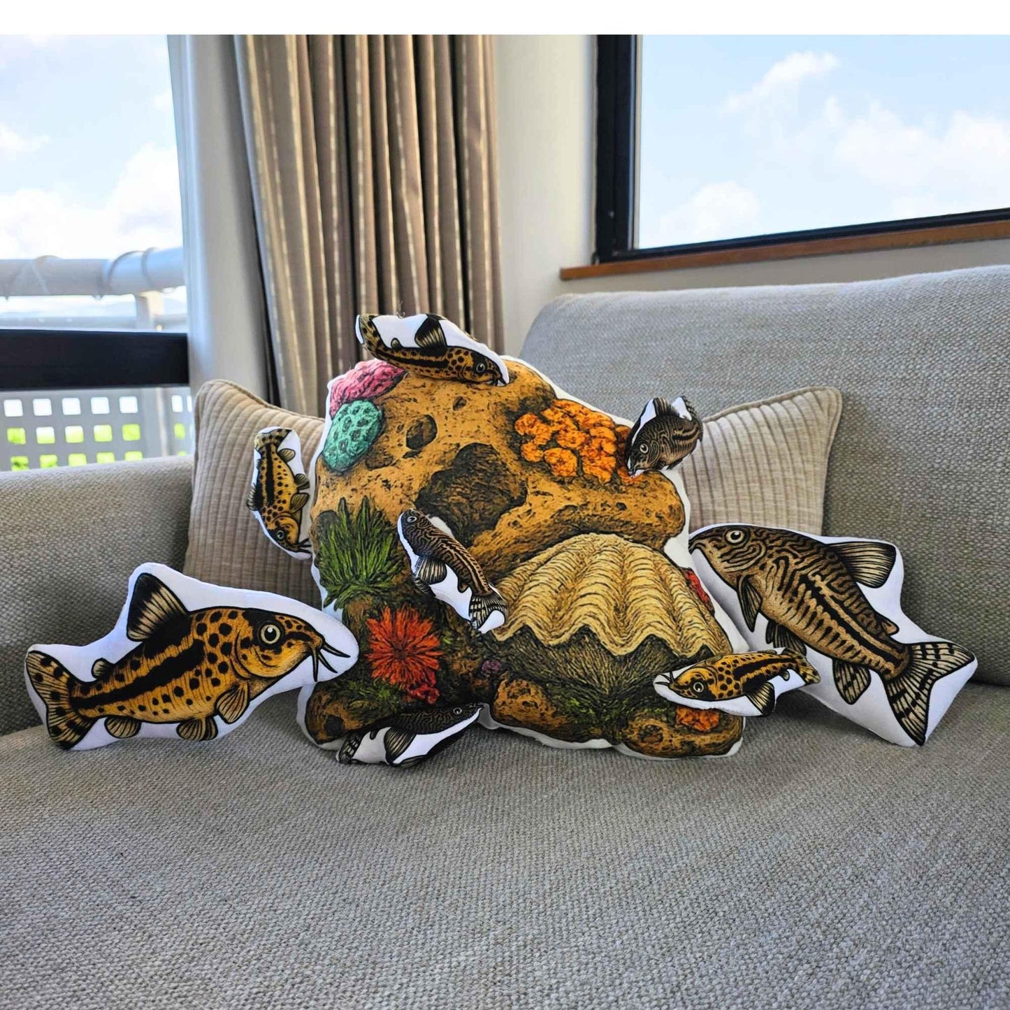 Mrs Corydora Catfish-Shaped Cushion 25cm | FAWNE