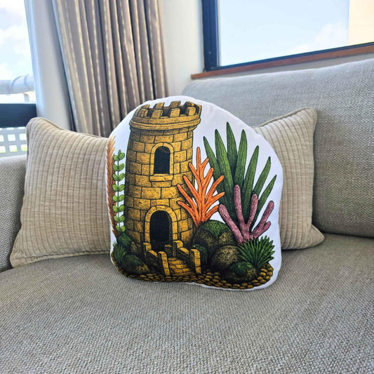 Tower Defence Aquarium Decor Shaped Cushion 35cm | FAWNE