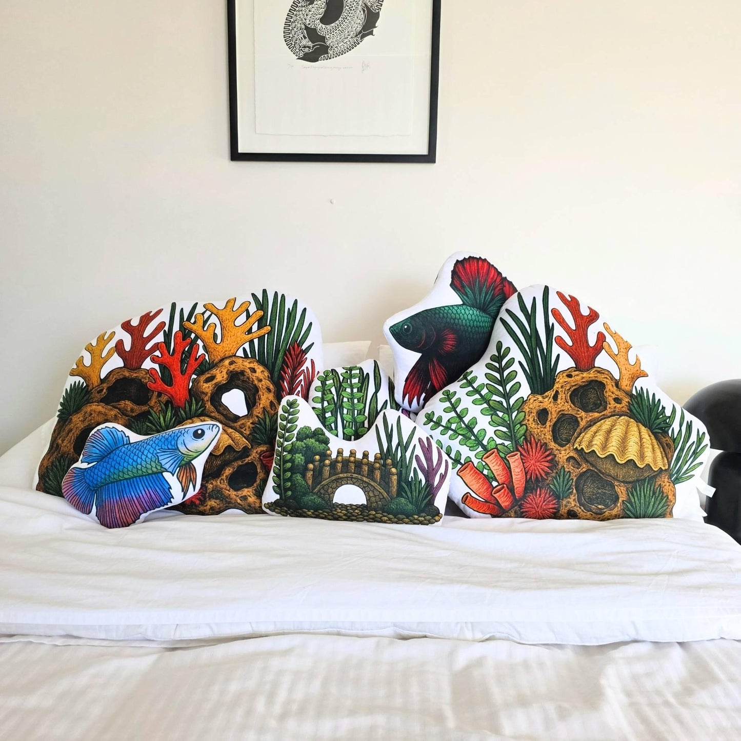 Bridge Ruins Aquarium Decor Shaped Cushion 35cm | FAWNE