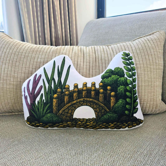 Bridge Ruins Aquarium Decor Shaped Cushion 35cm | FAWNE