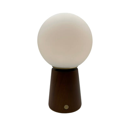 Mid-Century Globe Touch Lamp – Small - Mango Wood