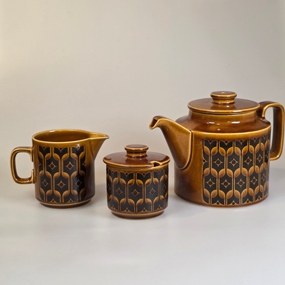 Vintage Hornsea | Short Heirloom Lidded Sugar Bowl - Autumn Brown