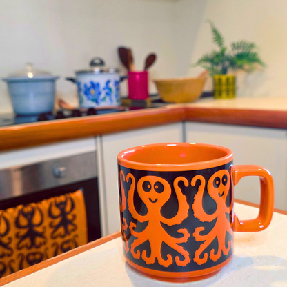 Magpie x Hornsea - Mug - Octopus - Orange Red