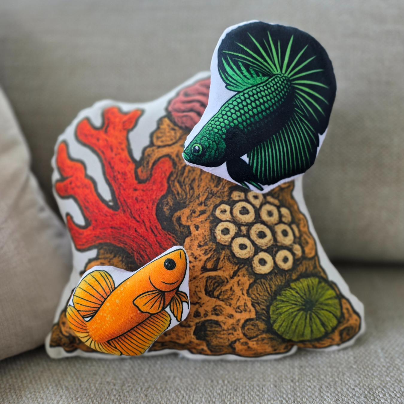 Betta Lovers Fish-Shaped Cushion | FAWNE Limited Edition